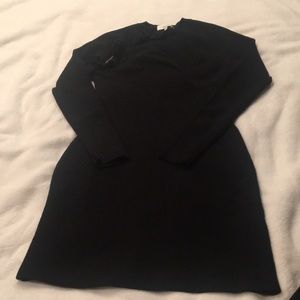 3.1 Phillip Lim black sweater ruffle zip dress M